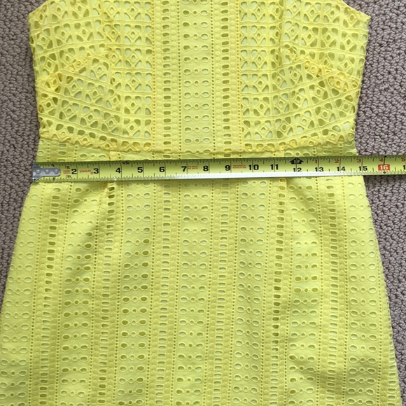 Madewell Petite Bright Yellow Eyelet Lace Dress - Picture 5 of 6